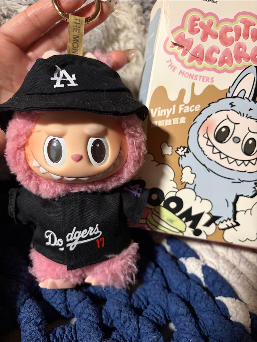 LA Dodgers lychee berry Labubu Vinyl Face Keychain Doll